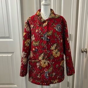 Steven Stolman Studio Vibrant Red and Yellow Quilted Jacket 
Size 20W